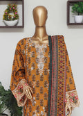 Embroidered Mustard Lawn 3-Piece Stitched Suit by Bin Saeed