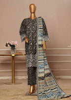 Chikankari Navy Blue Lawn 3-Piece Stitched Suit by Bin Saeed, photo 6