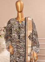 Embroidered Black & White Lawn 3-Piece Stitched Suit by Bin Saeed