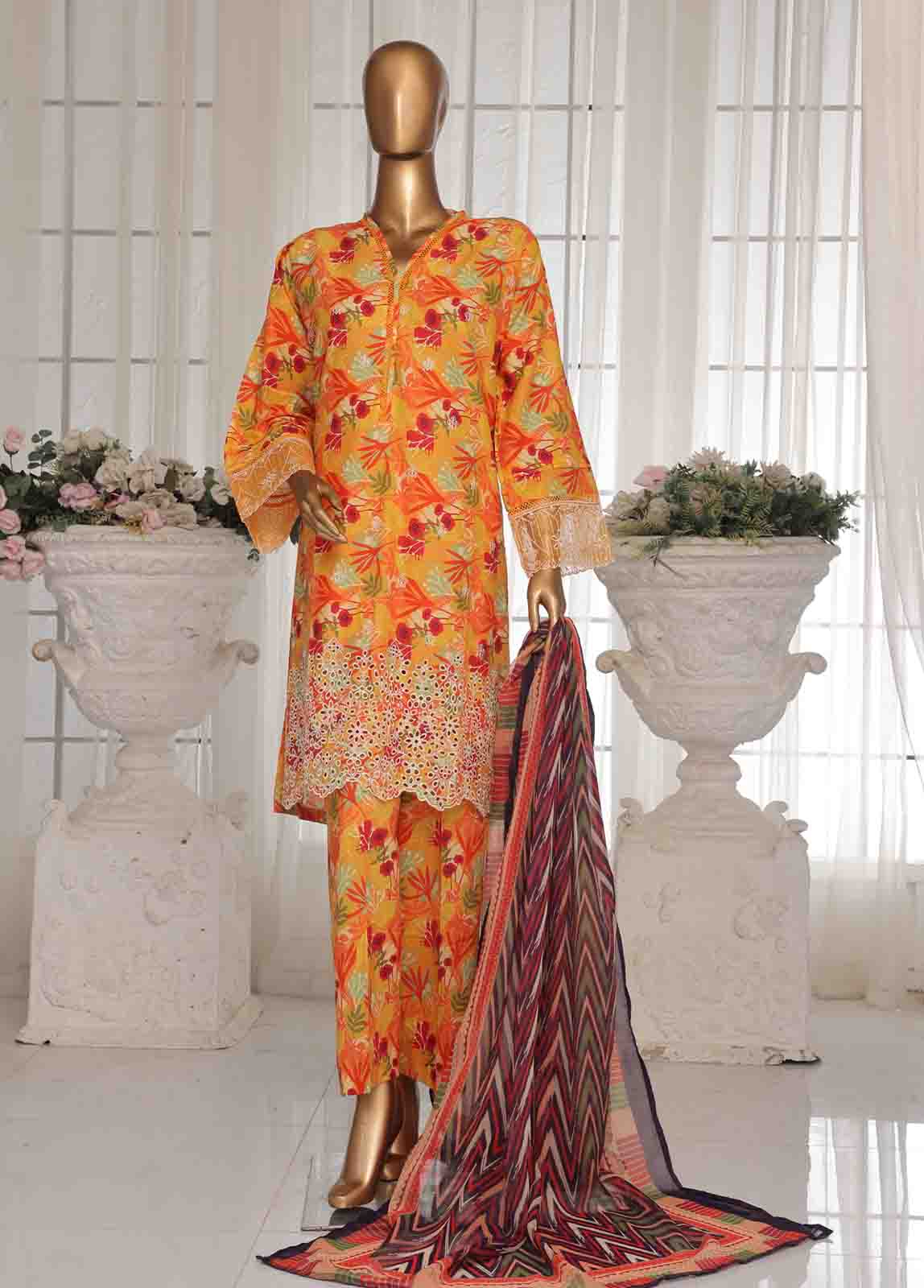 Chikankari Lawn 3-Piece Stitched Suit by Bin Saeed, photo 3