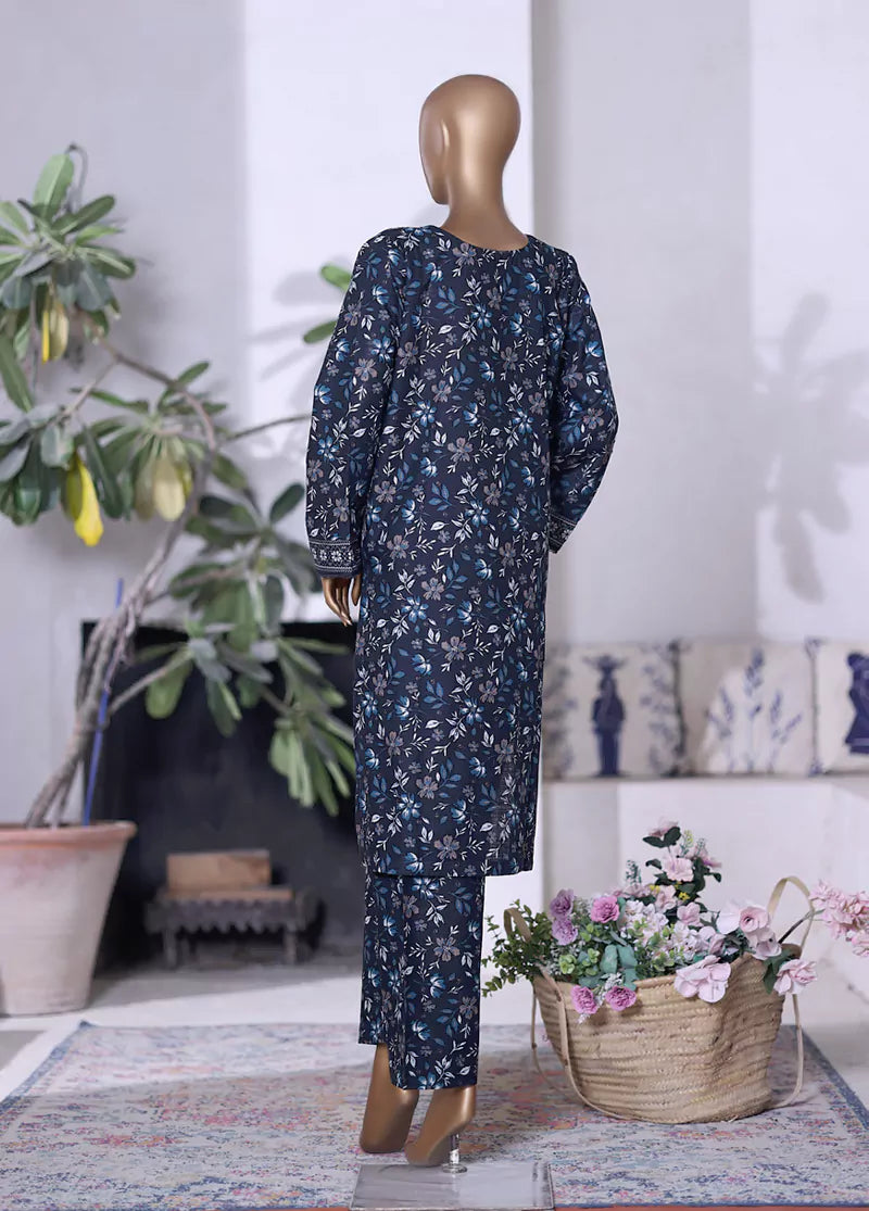 Printed Navy Blue Khaddar 2-Piece Co-ord Set by Bin Saeed, photo 2