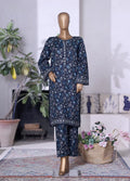 Printed Navy Blue Khaddar 2-Piece Co-ord Set by Bin Saeed