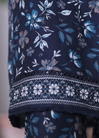 Printed Navy Blue Khaddar 2-Piece Co-ord Set by Bin Saeed, photo 3