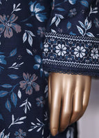 Printed Navy Blue Khaddar 2-Piece Co-ord Set by Bin Saeed, photo 4