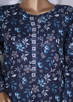 Printed Navy Blue Khaddar 2-Piece Co-ord Set by Bin Saeed, photo 5