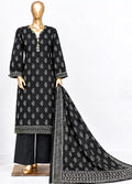 Printed Black Khaddar 3-Piece Stitched Suit by Bin Saeed