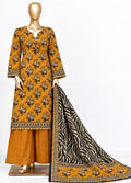 Printed Merigold Orange Khaddar 3-Piece Stitched Suit by Bin Saeed