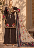 Embroidered Brown Khaddar 3-Piece Stitched Suit by Bin Saeed