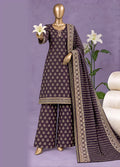 Printed Purple Khaddar 3-Piece Stitched Suit by Bin Saeed