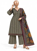 Printed Khaddar 3-Piece Stitched Suit by Bin Saeed