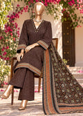 Printed Brown Khaddar 3-Piece Stitched Suit by Bin Saeed