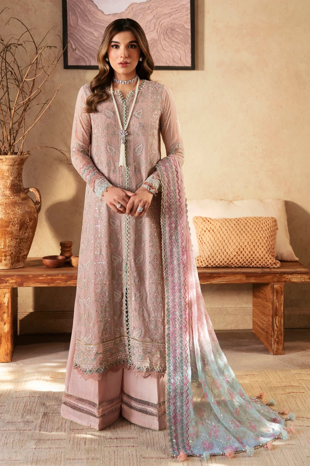 Xenia Luxury Formal XF-595 (Taroob) – Xenia 3-piece unstitched suit