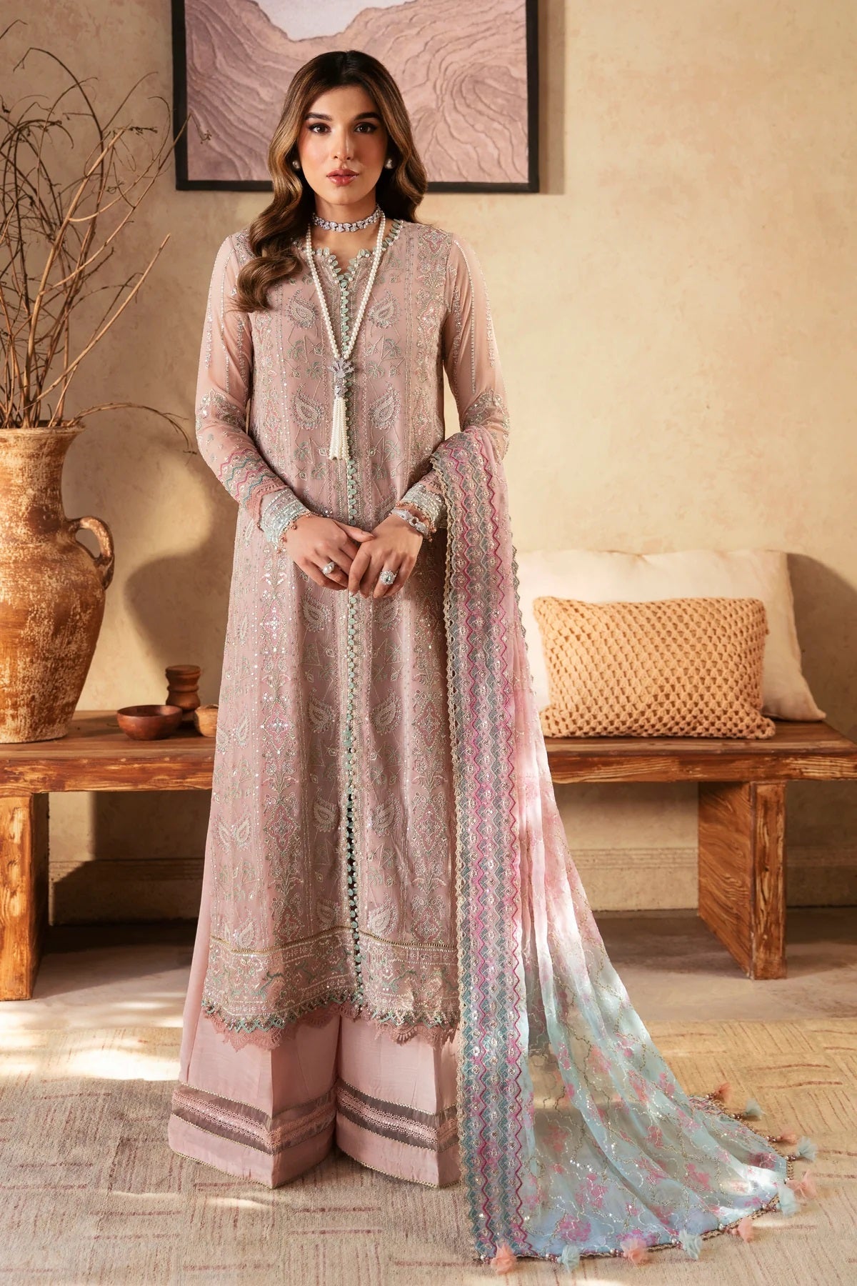 Xenia Luxury Formal XF-595 (Taroob) – Xenia 3-piece unstitched suit