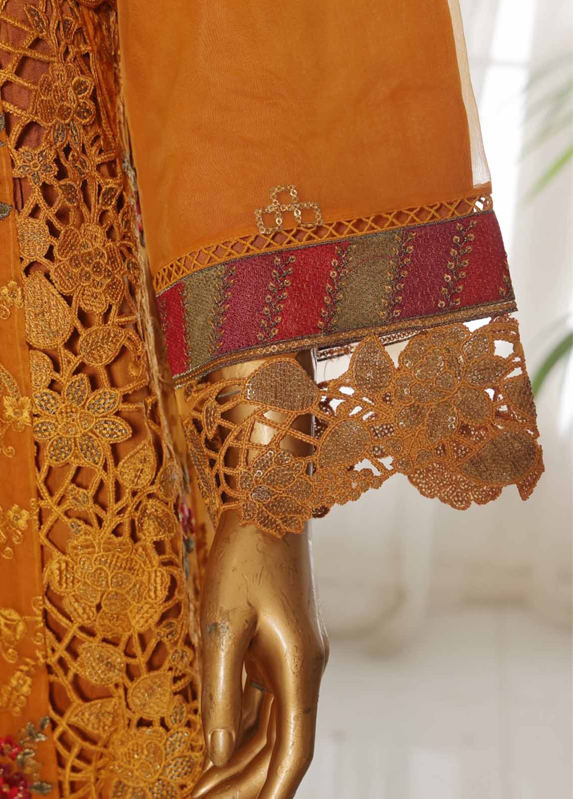 Organza Rust Organza 3-Piece Luxury Pret Suit by Bin Saeed, photo 2