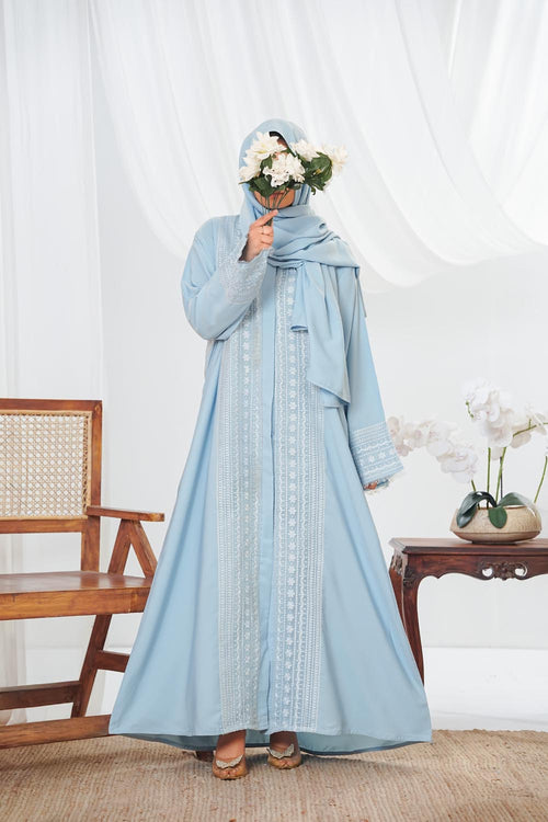 Aaira Sky Blue Abaya by Al Deebaj