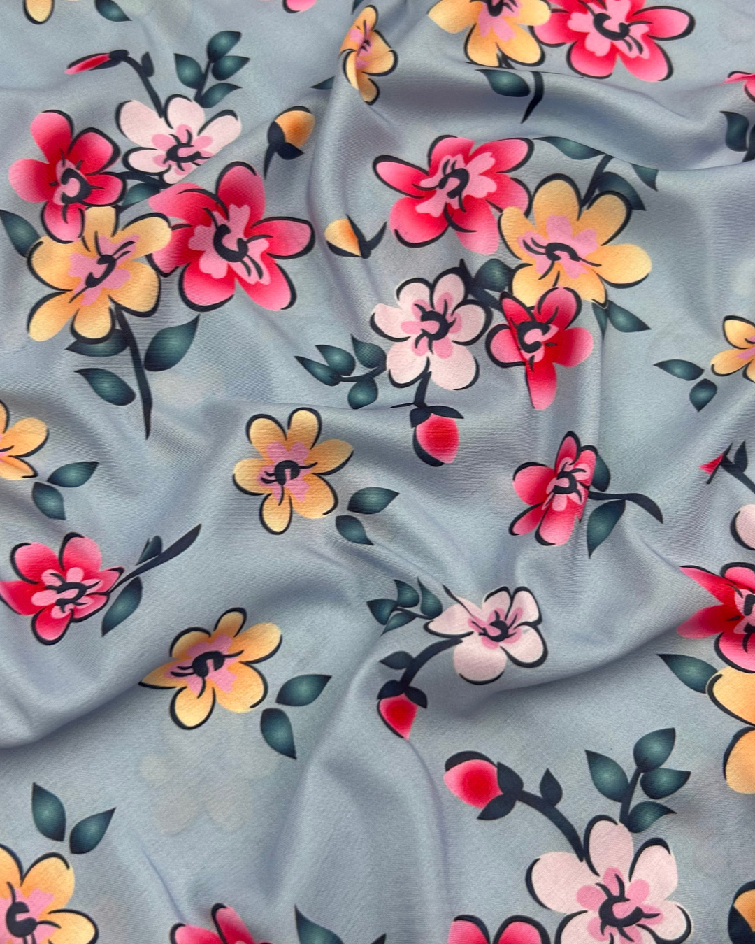 Arabic Silk Lawn Print (PASL-S25-0009), digitally printed lawn fabric by the meter