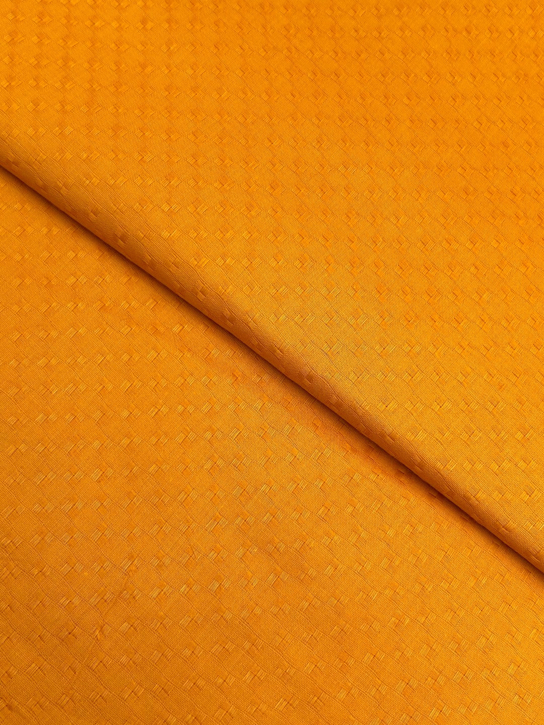 Jacquard Lawn – Orange (JLS-S26-0029), self-textured lawn fabric by the meter