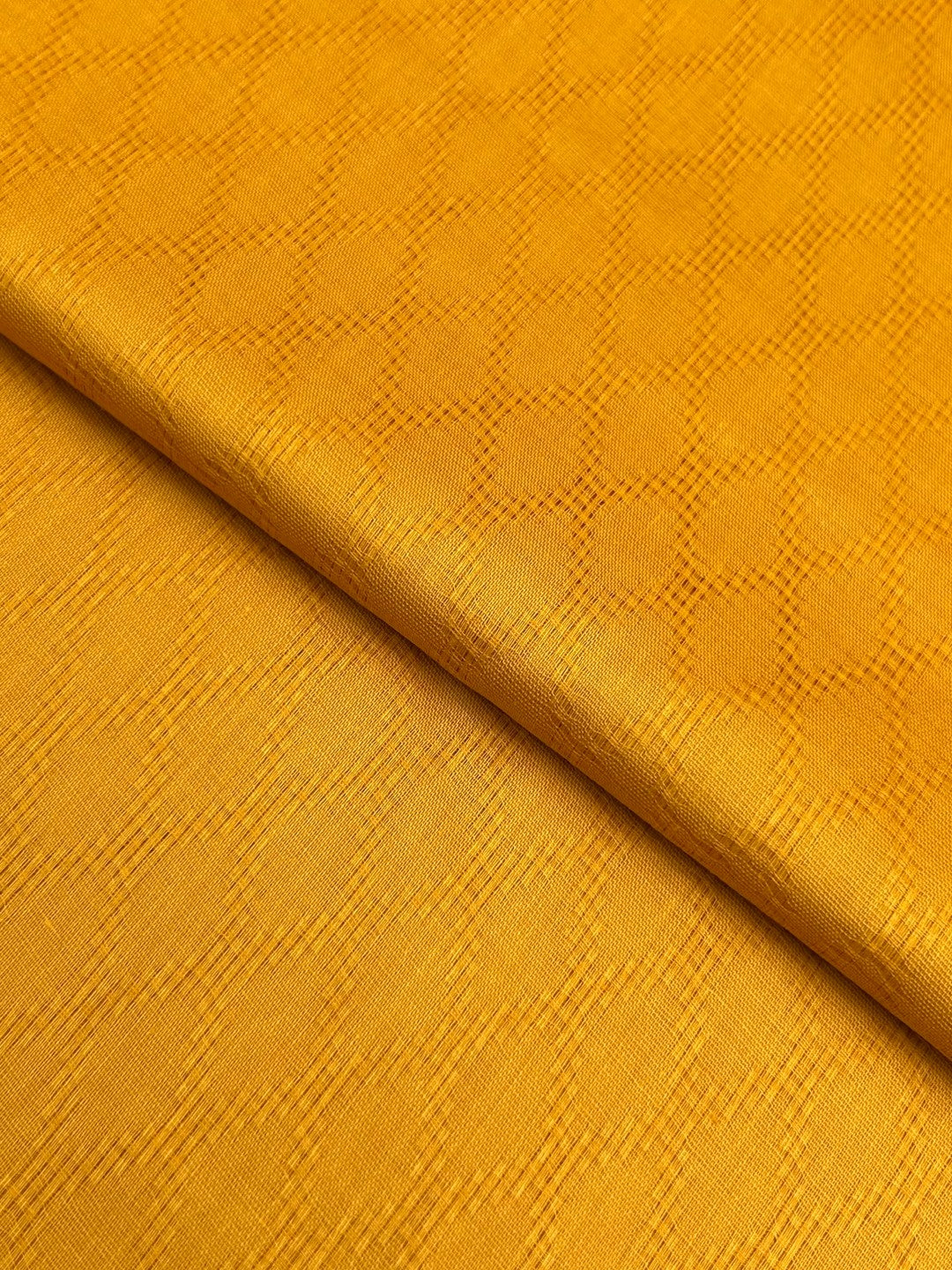 Jacquard Lawn – Yellow (JLS-S26-0032), self-textured lawn fabric by the meter