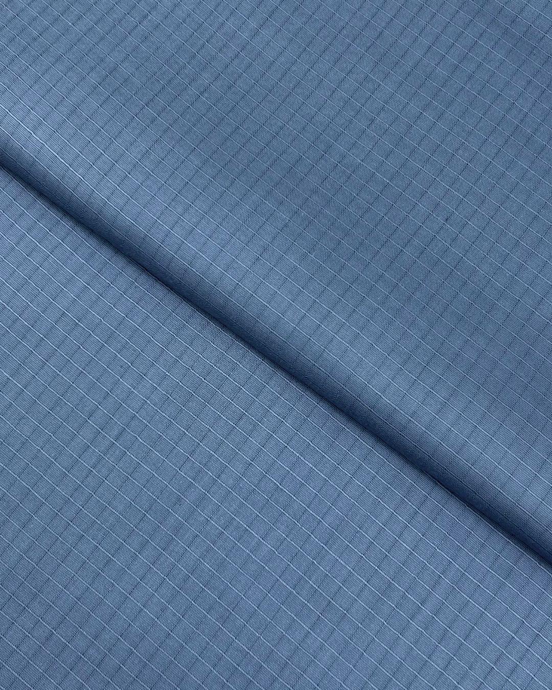 Check Lawn – Blue (CLS-S26-0004), self-textured lawn fabric by the meter