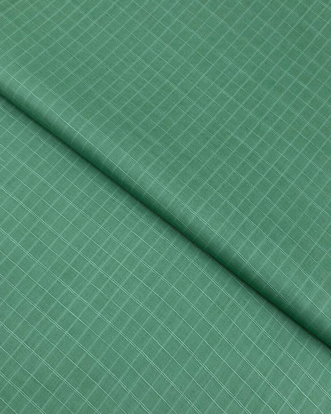 Check Lawn – Green (CLS-S26-0020), self-textured lawn fabric by the meter