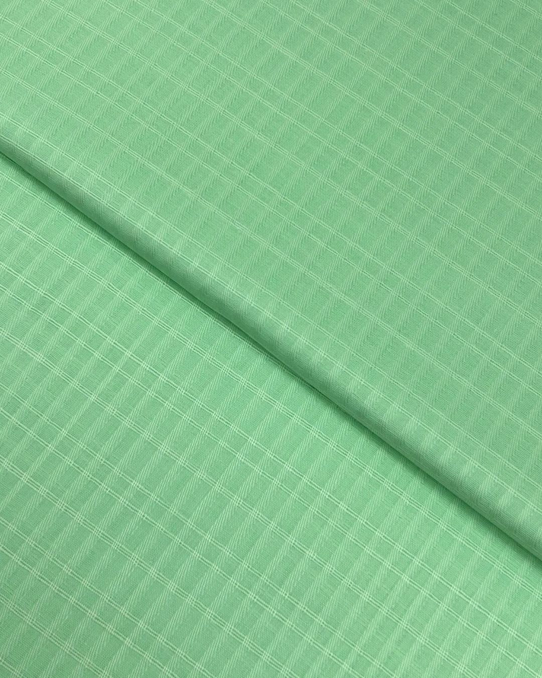 Check Lawn – Green (CLS-S26-0021), self-textured lawn fabric by the meter