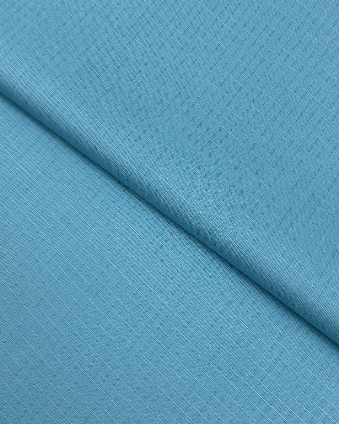 Check Lawn – Blue (CLS-S26-0022), self-textured lawn fabric by the meter