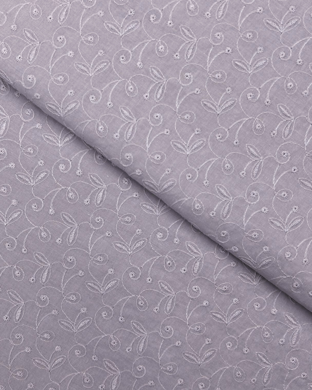 Chikankari Lawn – Lilac (CK-S25-0034), embroidered lawn fabric by the meter