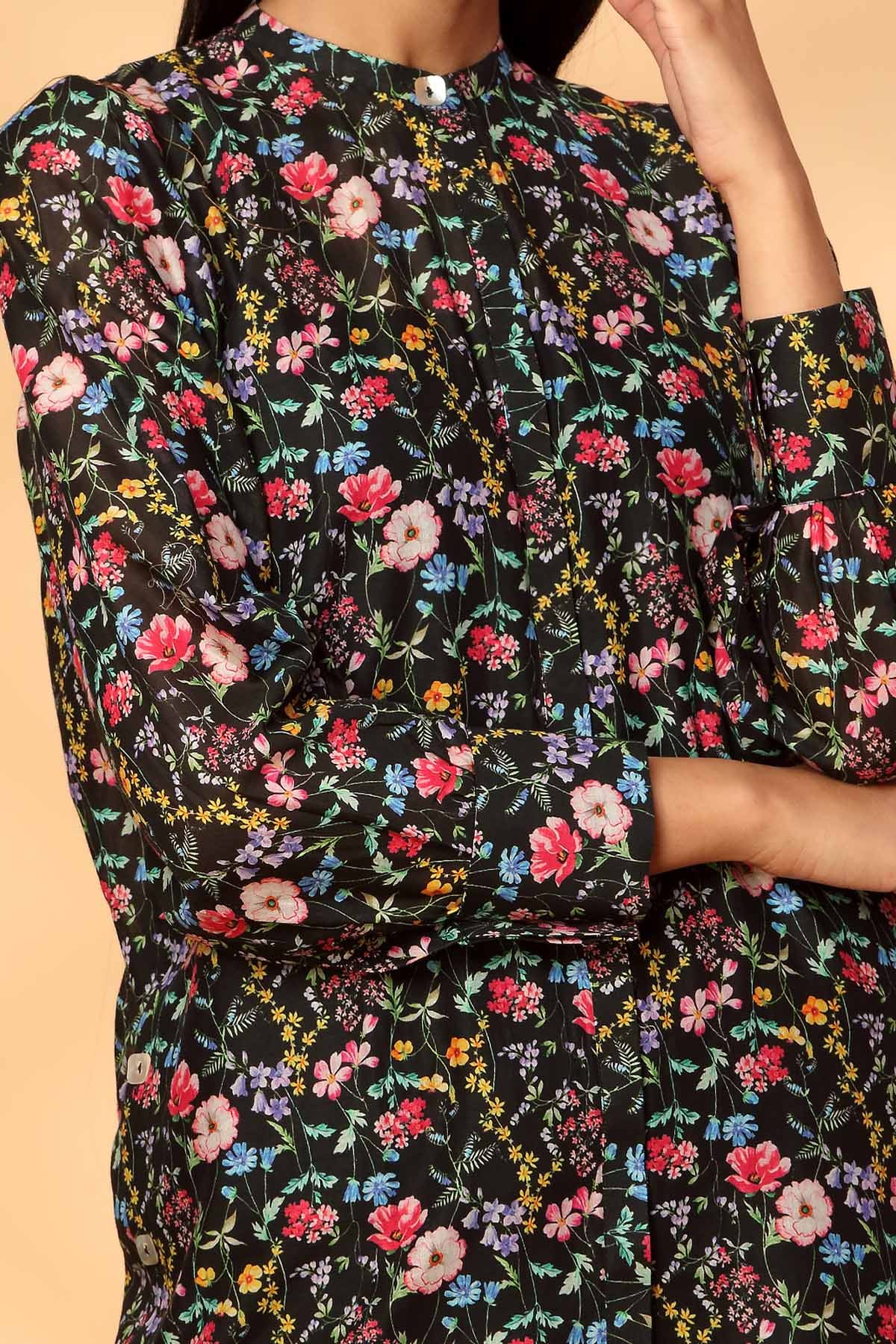 Printed Black Lawn Pret Shirt by The Fabric Store, photo 2