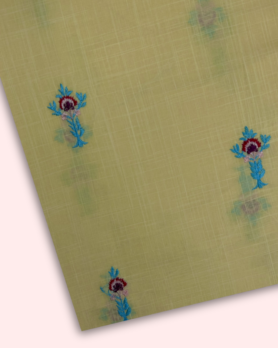 Embroidered Lawn – Lemon (MEL-S25-090), embroidered lawn fabric by the meter