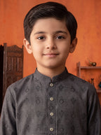 Kids Grey Kurta Pajama by Al Deebaj, photo 2