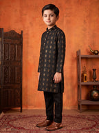 Kids Black Kurta Pajama by Al Deebaj, photo 3