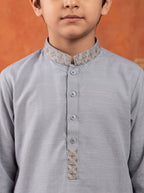 Kids Sky Blue Embroidered Kurta Shalwar by Al Deebaj, photo 2