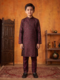 Kids Maroon Kurta Pajama by Al Deebaj