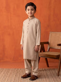 Kids Embroidered Golden Brown Kurta Shalwar by Al Deebaj