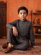 Kids Grey Kurta Pajama by Al Deebaj, photo 3