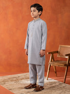 Kids Sky Blue Embroidered Kurta Shalwar by Al Deebaj, photo 3