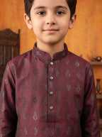 Kids Maroon Kurta Pajama by Al Deebaj, photo 2