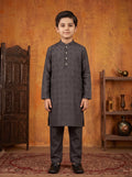 Kids Grey Kurta Pajama by Al Deebaj