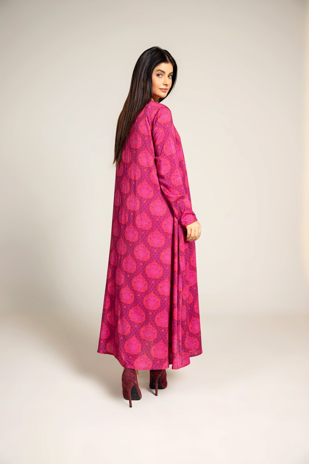 Printed Pink Linen 2-Piece Unstitched Suit by The Fabric Store, photo 3