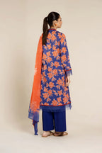 Printed Blue Lawn 2-Piece Unstitched Suit by The Fabric Store, photo 4