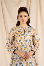 Printed Beige Lawn Pret Shirt by The Fabric Store, photo 2