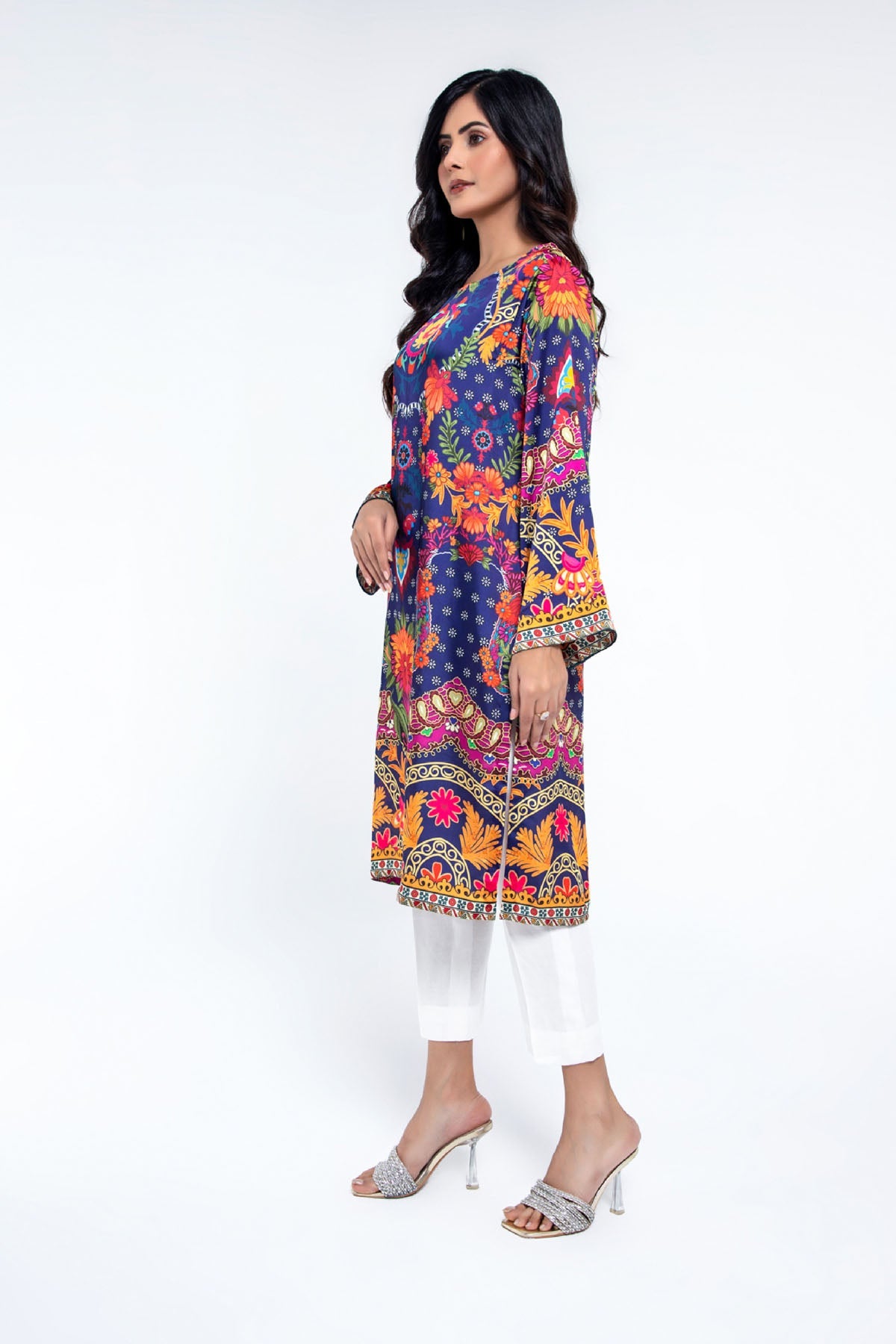 Printed Black Shamoz Silk Pret Shirt by The Fabric Store, photo 3