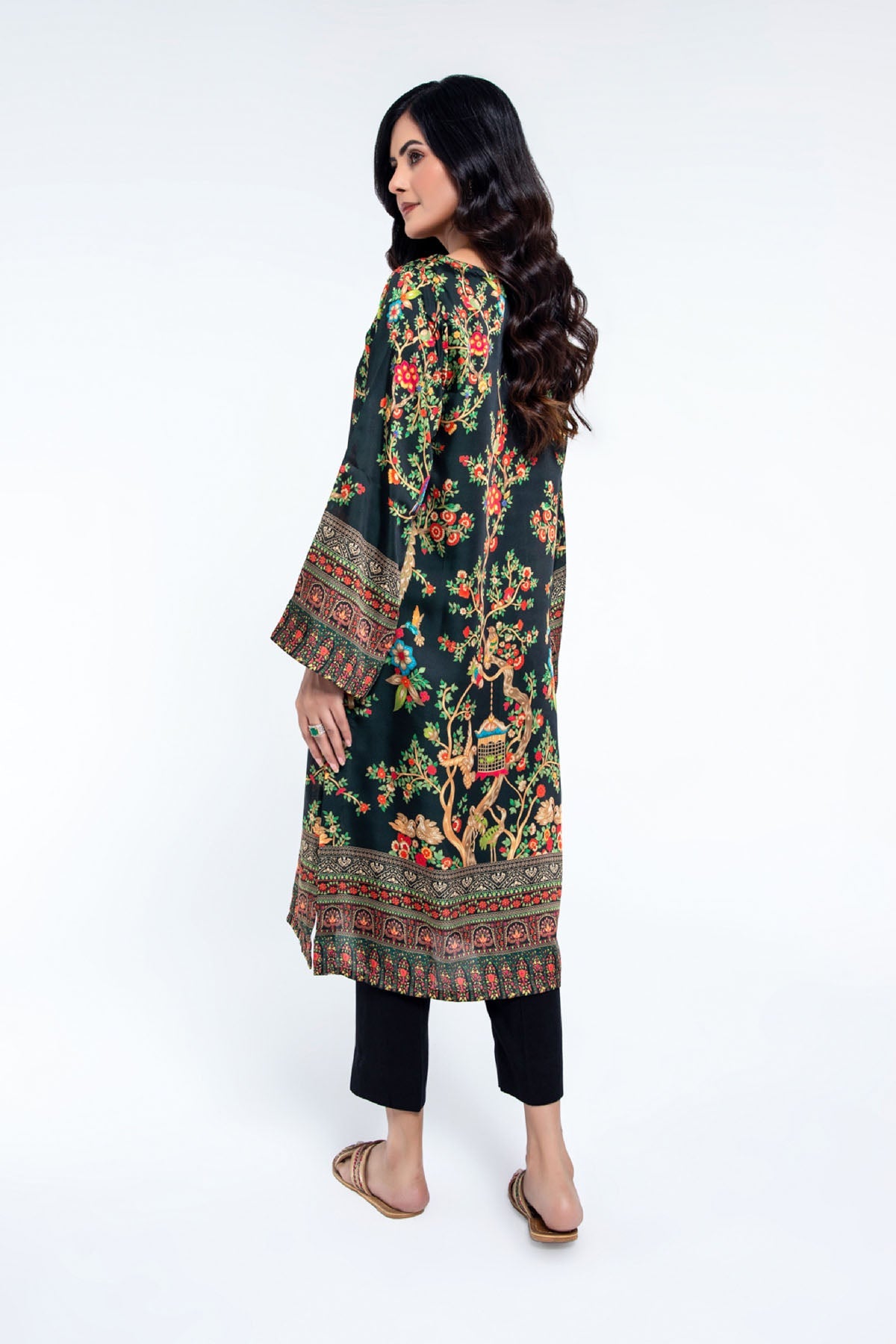 Printed Black Shamoz Silk Pret Shirt by The Fabric Store, photo 2