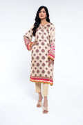 Printed Beige Shamoz Silk Pret Shirt by The Fabric Store