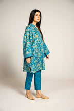 Printed Blue Slub Khaddar 2-Piece Unstitched Suit by The Fabric Store, photo 2