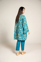 Printed Blue Slub Khaddar 2-Piece Unstitched Suit by The Fabric Store, photo 3