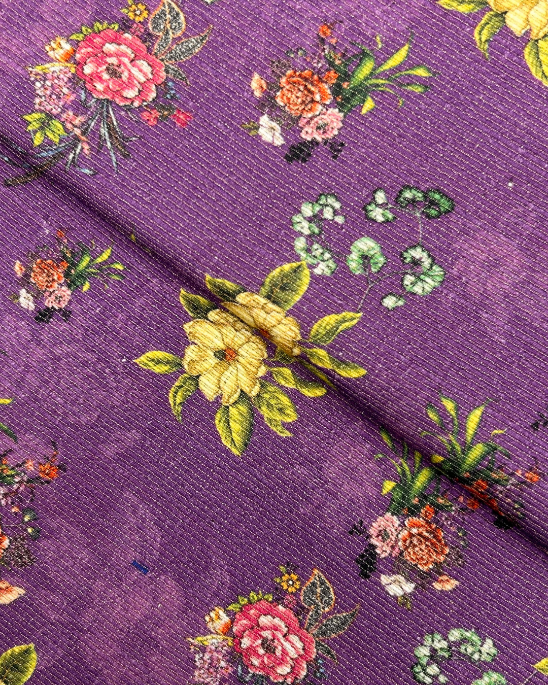 Gold Khaddar Digital Print fabric