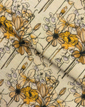 Gold Khaddar Digital Print fabric