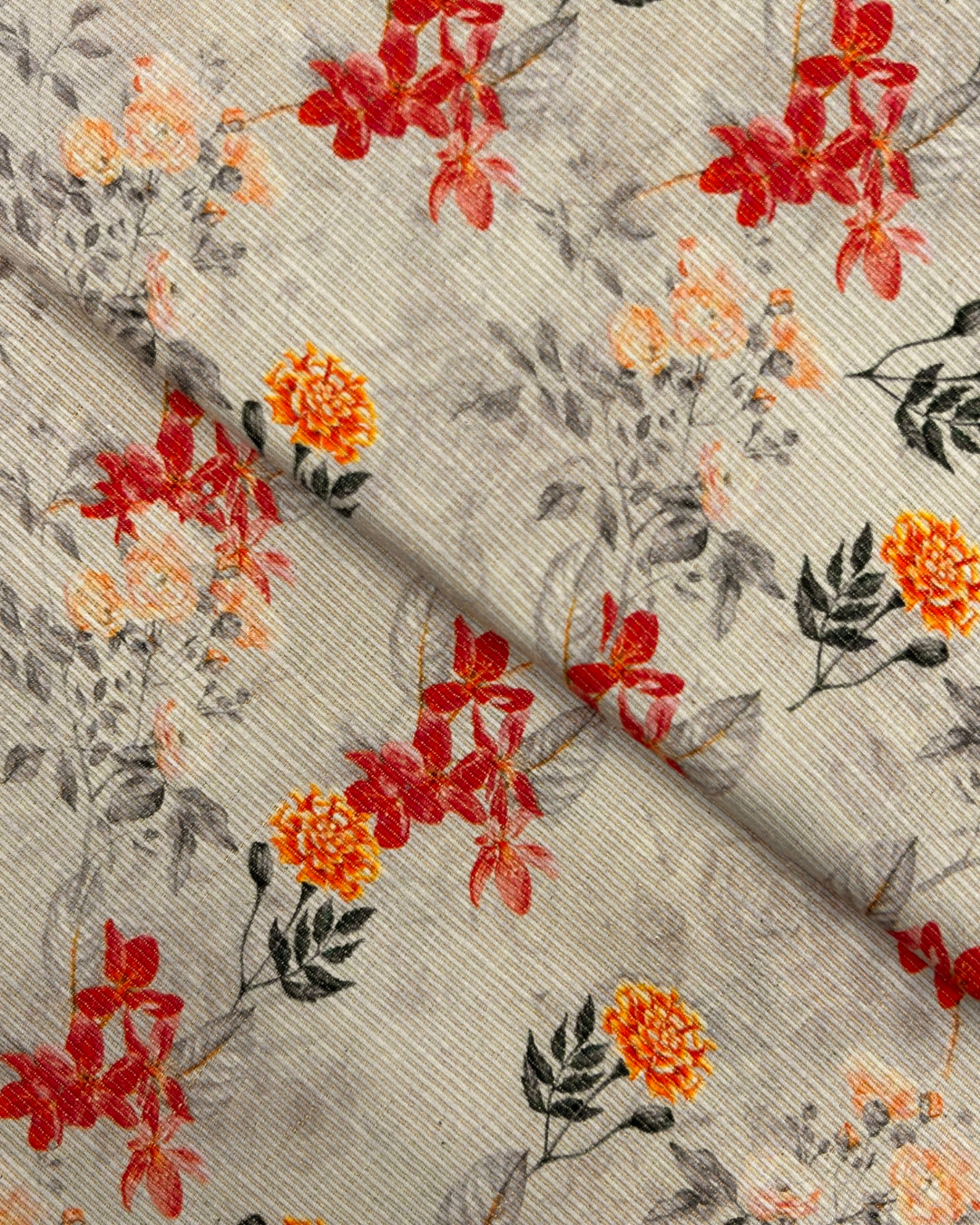 Gold Khaddar Digital Print (GKDP-W25-0014), digitally printed khaddar fabric by the meter
