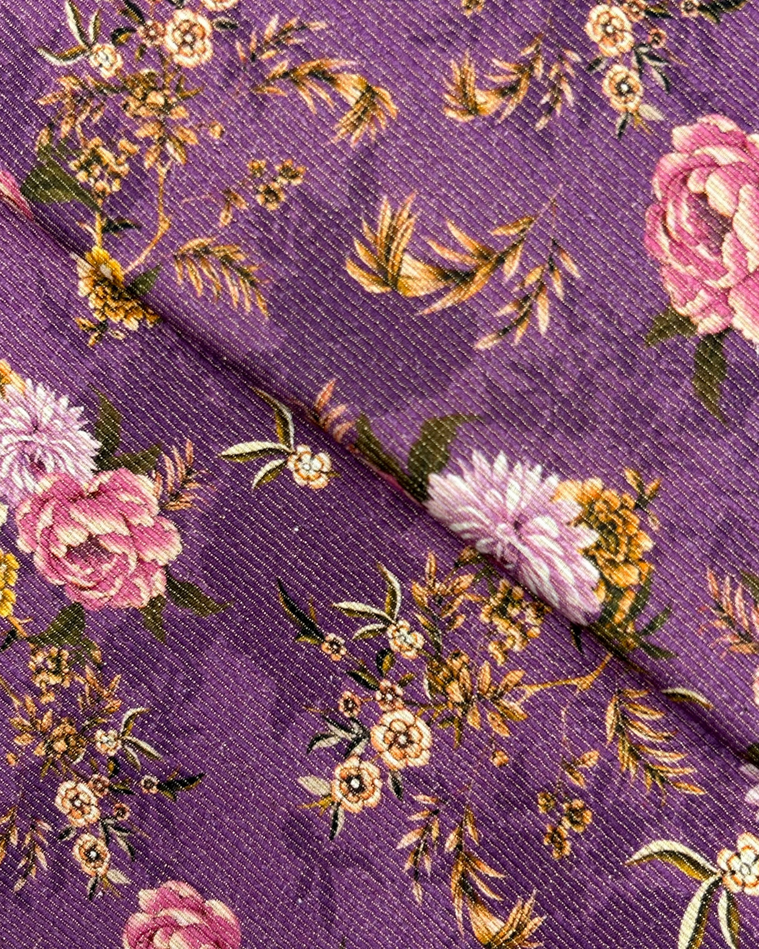 Gold Khaddar Digital Print (GKDP-W25-0032), digitally printed khaddar fabric by the meter